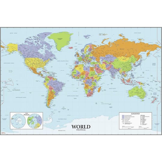RoomMates World Map Dry Erase Peel & Stick Giant Decals